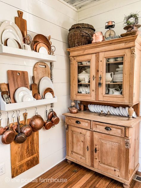 Cottagecore Rooms, Cottagecore Living Room, Cottagecore Interior, Diy Plate Rack, Farmhouse Tour, Cottagecore Kitchen, Cottagecore Room, Cottagecore Room Decor, Cottagecore Home