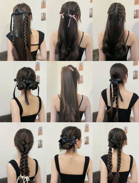 Κούρεμα Bob, Hair Style Korea, Hair Inspiration Long, Hairstyles For Layered Hair, Fishtail Braid, Peinados Fáciles Para Cabello Corto, Ribbon Hairstyle, Hair Tutorials Easy, Hair Up Styles