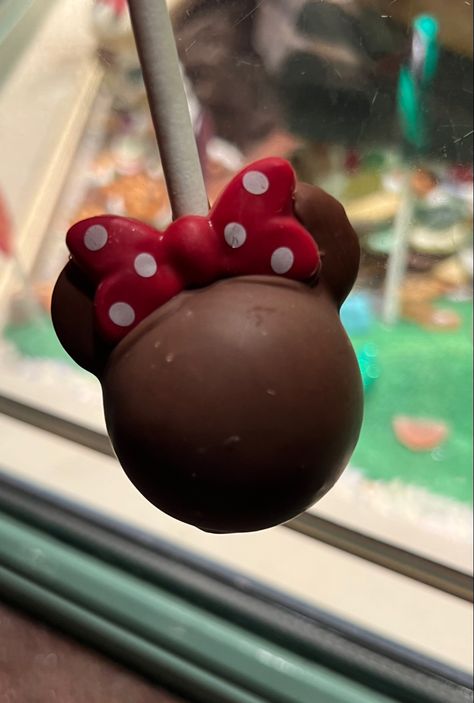 Mouse Chocolate Cake, Chocolate Cake Pop, Disney Cake Pops, Mouse Chocolate, Best Disneyland Food, Minnie Mouse Disneyland, Chocolate Cake Pops, Minnie Cake, Disneyland Food