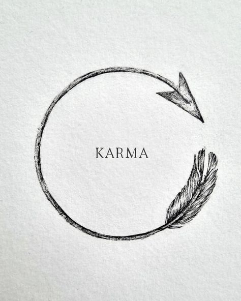 ✨️ Karma. Karma. Karma. ✨️ ✒️ Little tattoo design done recently. The circle that always completes itself. 💫 🖤 Enjoy being a little unconventional? Follow along for more raw and real ink. . . . . . #karmaart #inkmagic #truthink #customtattoodesign #misfitart #artwithedge #authenticart #storytellingink Tattoo For Karma, Karma Circle Tattoo, Tato Karma, Karma Tattoo For Men, Karma Drawing, Karma Tattoo Design, Karma Images, Karma Art, Karma Symbol