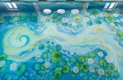 Pool Paint, Interior Murals, Indoor Swimming Pool, Pool Art, Starry Night Painting, Floor Murals, Mosaic Murals, Door Murals, Pool Decor