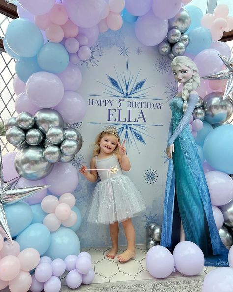 Frozen Back Drop Ideas, Frozen Backdrop Birthday, Elsa Birthday Backdrop, Elsa Backdrop Frozen Theme, Frozen Photo Backdrop, Princess Elsa Birthday Party Ideas, Elsa Birthday Theme Decoration, Frozen Balloon Backdrop, Frozen Birthday Party Balloons