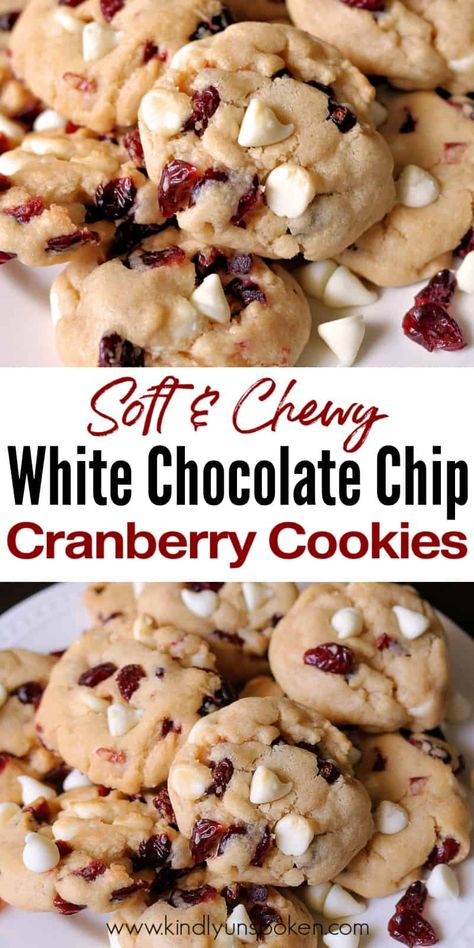 Christmas Cranberry Cookies, Soft White Chocolate Cranberry Cookies, Essen, White Chocolate Chip Cookies With Cranberries, White Cranberry Cookies, Cranberry And White Chocolate Cookies, White Chocolate And Cranberry Cookies, Cranberry Cookies Recipes Dried, Recipes Using Dried Cranberries