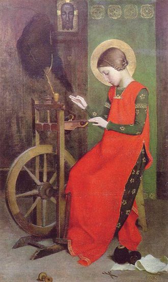 Marianne Stokes, St Elizabeth Of Hungary, Saint Elizabeth Of Hungary, Elizabeth Of Hungary, St Elizabeth, Saint Elizabeth, Walter Crane, John Everett Millais, Woman In Red