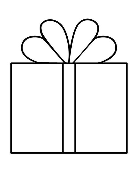 Simple Present Coloring Page Printables - Gift and Presents Coloring Pages For Kids Present Template Free Printable, Present Coloring Page, Christmas Present Template, Present Template, Gift Coloring Page, Gift Box Picture, Christmas Present Coloring Pages, Gifts Pictures, Present Picture