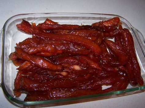 Candied Salmon Recipe - here it is. - Alberta Outdoorsmen Forum Indian Candy Smoked Salmon, Candied Salmon Recipe, Bbq Salmon In Foil, Candied Salmon, Salmon Candy, Cured Fish, Indian Candy, Fishing Recipes, Salmon Jerky