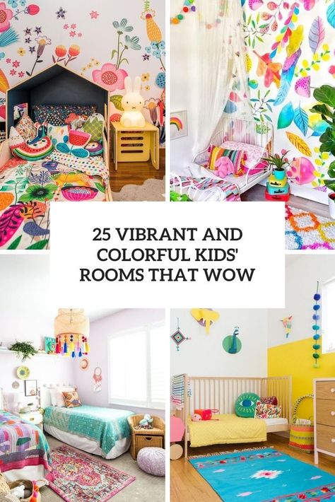 vibrant and colorful kids' rooms that wow cover Colorful Girls Bedroom, Pastel Kids Room, Colorful Kids Bedroom, Bright Kids Room, Rainbow Room Kids, Girls Room Colors, Shared Kids Room, Toddler Bedroom Girl, Cool Kids Bedrooms