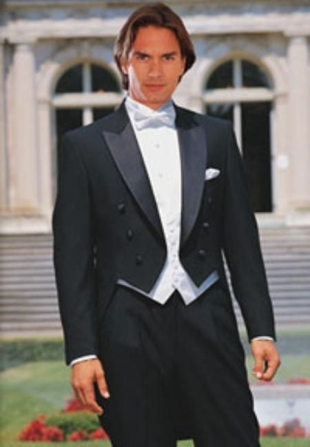 SKU#TB8811 Black Full Dress Classic Six Button Peak Lapel Tailcoat $169 Tuxedos / Formalwear Tuxedo tails Tuxedo With Tails, Designer Tuxedo, Wedding Speeches, Wedding Dress Suit, Men's Tuxedo, Zoot Suit, Tail Dress, Groom Tuxedo, After Six