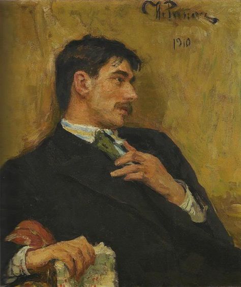 Portrait of poet Korney Ivanovich Chukovsky (1910) by Ilya Repin (1844-1930), Russian -Leader of a new movement of critical realism in Russian art. He had the gift to sense the spirit of the age in the lives of individuals. Like most Russian realists of his times, Repin based his works on dramatic conflicts rooted in reality, drawn from contemporary life or history. His style of portraiture was unique, expressing the tragical yet hopeful spirit of the period (wiki) - (leclefdescoeurs) Istoria Modei, Ilya Repin, L'art Du Portrait, Seni Vintage, Rennaissance Art, Russian Painting, Art Of Man, Pierre Auguste Renoir, Arte Obscura