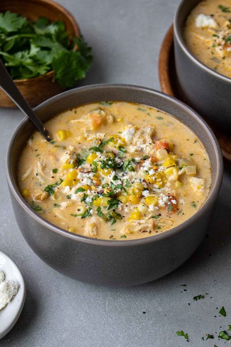 Chicken Corn Soup, Recipes For One, Corn Chicken, Mexican Corn, Recipes Snacks, Savory Soups, Food Choices, Soup And Sandwich, Healthy Food Choices