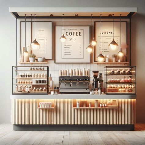 Coffee Cafe Design Interiors, Cafe Counter Layout, Coffee Shop Exterior Design, Industrial Cafe Interior Design, Cafe Counter Design, Small Coffee Shop Design, Modern Cafe Interior Design, Mini Coffee Shop, Kiosk Cafe