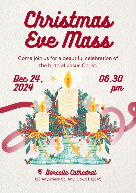 Celebrate Christmas Eve with clarity and style! Use our Red Beige Modern Christmas Eve Mass Poster to invite your community with simple, easy-to-understand language. Let’s make this special night accessible and welcoming for all! Night Of Worship, Christmas Eve Mass, Christmas Simple, Poster Christmas, Birth Of Jesus Christ, Birth Of Jesus, Celebrate Christmas, Elegant Red, Modern Christmas