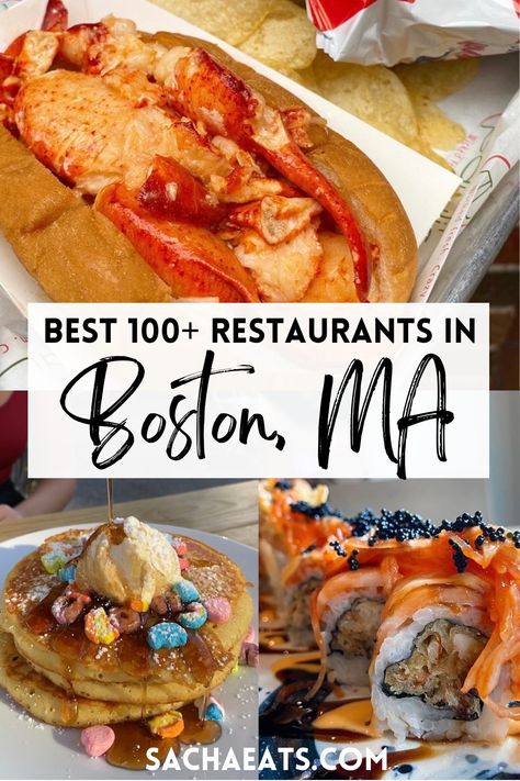 Best restaurants in Boston, lobster roll from Pauli's, pancakes from Milkweed, & sushi from Fuji, a Boston Japanese restaurant Must Do Things In Boston, Boston Cheap Eats, Boston Places To Eat, Boston North End Restaurants, Boston Tourist Outfit, Best Bars In Boston, Boston Date Ideas, Best Food In Boston, Boston Food Bucket List