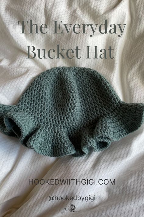 Crochet hat worked using double crochets. Crochet Patterns Bucket Hat Free, Simple Crochet Bucket Hat, Fun Crochet Hat Patterns Free, How To Crochet Bucket Hat, Really Easy Crochet Projects, Easy Bucket Hat Crochet Pattern, Crochet Pattern Bucket Hat, Crochet Bucket Hat Chunky Yarn, Crochet Wavy Hat