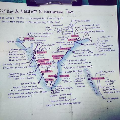 Upsc Maps Notes, Upsc Map Notes, Geography Notes Upsc, Notes For Geography, World Geography Notes, Ias Notes, Upsc Motivation, Geography Notes, Upsc Preparation