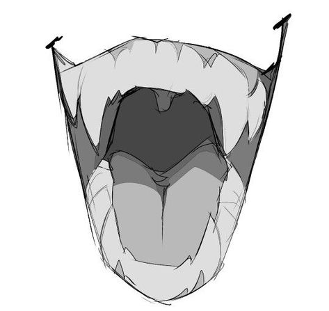 Hand To Mouth Reference, Fanged Mouth Reference, Open Snake Mouth Drawing, Stick Out Tongue Drawing Reference, Spiky Teeth Drawing, Tear Reference Drawing, Demon Tongue Drawing, Sharp Teeth Art Reference, Snake Fangs Human