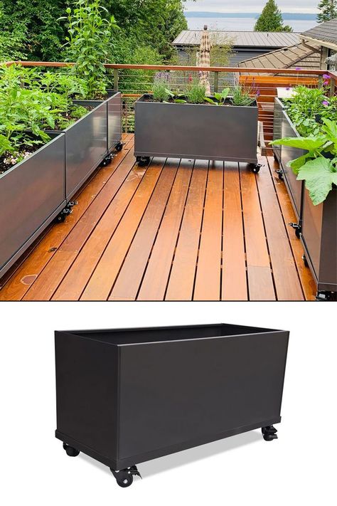 Plant Troughs, Modern Planters Outdoor, Terraced Landscaping, Plants Vegetables, Trough Planters, Patio Planters, Aluminium Design, Modern Planters, Patio Landscaping