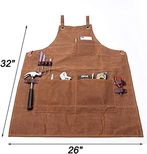 QEES Carpenters Apron for Men and Women, Heavy Duty Workman Apron, Waxed Canvas Waterproof Tool Apron, Fit Kitchen, Garden, Pottery, Craft Workshop, Garage WQ40 : Amazon.co.uk: DIY & Tools Welding Apron, Restaurant Aprons, Tool Apron, Barber Apron, Diy Apron, Shop Apron, Denim Apron, Work Aprons, Leather Apron