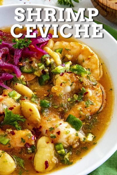 This shrimp ceviche recipe is the perfect appetizer and huge on flavor with succulent shrimp cooked in citrus juice and lots of seasonings. Grab the tortilla chips! Serve this anytime. #shrimpceviche #appetizer Shrimp Ceviche Recipe, Shrimp Appetizer, Healty Dinner, Ceviche Recipe, Delicious Seafood Recipes, Shrimp Ceviche, Citrus Juice, Perfect Appetizers, Sea Food