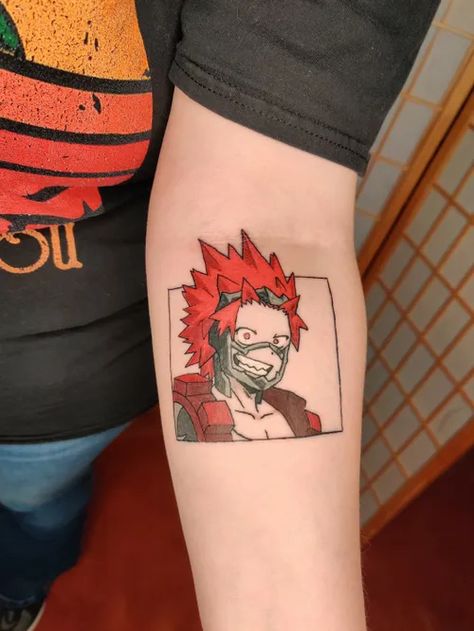 Bakugou Tattoo, Hero Academia Tattoo, Adoption Symbol Tattoos, My Hero Academia Tattoo, Academia Tattoo, Hero Tattoo, Star Tattoo Designs, Small Girl Tattoos, Red Tattoos