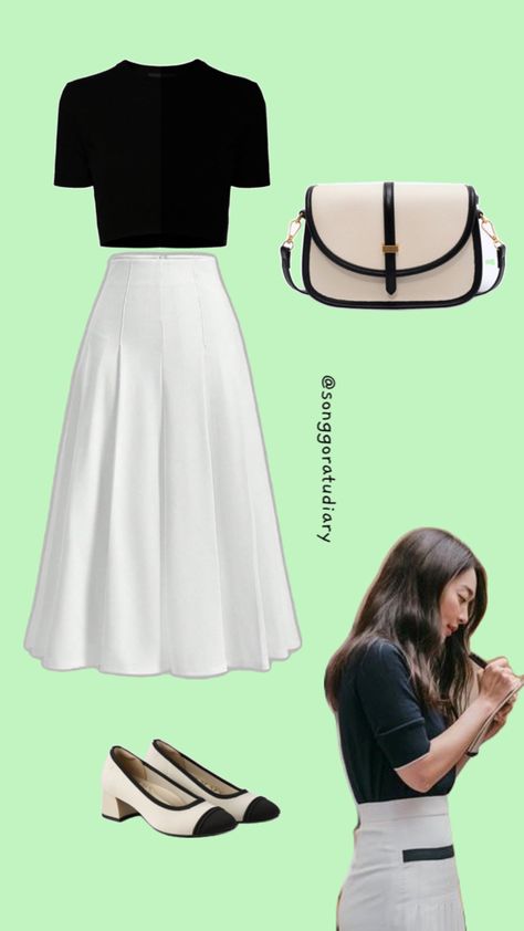 Yoon Hye Jin Shin Min A Hometown Cha Cha Cha KDrama Inspired Outfit Black & White OOTD Hometown Cha Cha Cha Outfit, White Ootd, Hometown Cha Cha, Hometown Cha Cha Cha, Everyday Fashion Outfits, Everyday Fashion, Stylish Outfits, Kdrama, Korean Fashion