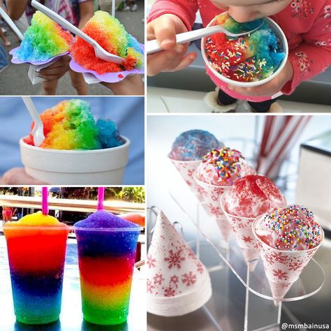 Snow cones are a variation of shaved ice or ground-up ice desserts commonly served throughout North America in paper cones or foam cups.The dessert consists of ice shavings that are topped with flavored sugar syrup.Depending on the region of North America, the terms "snowball" and "snow cone" may refer to different things.  #snowcones #summer  #ice #flavers #cherry #goodvibes #funtimes #cool  #cold #cone #cups #dessert #sugarsyrup #NorthAmerica #snowball #snowcone #snow #usa #foodphotography Snowcone Stand Ideas, Shave Ice Syrup Recipe, Sno Cone Syrup, Snowball Stand, Shaved Ice Recipe, Snow Cones Recipes, Snow Cone Stand, Snow Ice Cream, Snow Cone Syrup