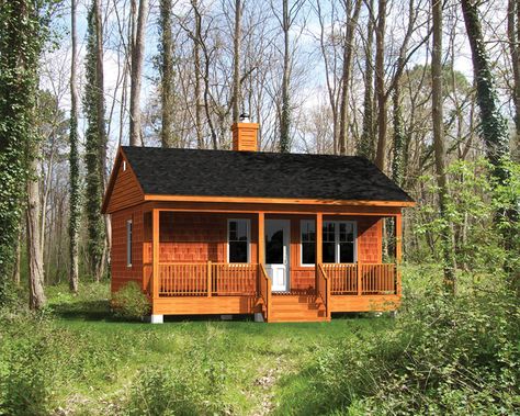 Ranch House Plan Front of Home - Sioux Trail Rustic Cabin 126D-0987 | House Plans and More Small Cabin Plans, Wooden Cabin, Small Log Cabin, Vacation Cottage, Cottage Style House Plans, Cabin Floor Plans, Ranch House Plan, Cabin House Plans, Tiny House Floor Plans