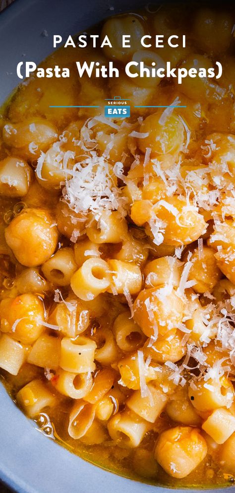 Pasta With Chickpeas, Pantry Cooking, Chickpeas Recipe, Vegetarian Mains, Italian Comfort Food, Dry Chickpeas, Chickpea Pasta, Italian Soup, How To Cook Beans