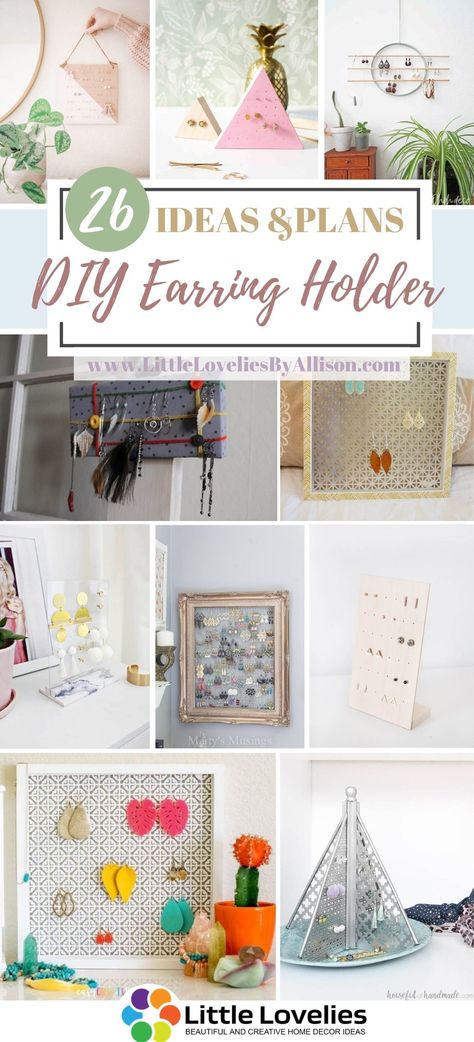 Earring Hanger Diy Jewelry Organization, Pegboard Earring Holder, Easy Diy Earring Holder, Mesh Earring Holder Diy, Diy For Jewelry Holders, Earring Holder For Craft Show, Diy Earring Storage Ideas, Ways To Organize Earrings, Cheap Earring Display