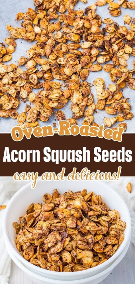 Don't toss those seeds! Turn them into a delicious snack with this easy roasted acorn squash seeds recipe. Perfectly crunchy and baked right in your oven, we've got you covered with 6 mouthwatering seasoning ideas to shake things up. From spicy to sweet, there's a flavor for every craving. Get ready to roast and enjoy your new favorite munchies! Roasted Squash Seeds Recipe, Acorn Squash Seeds Roasted, Acorn Squash Recipe Baked, Squash Seeds Roasted, Roasted Acorn Squash Seeds, Acorn Squash Seeds, Squash Flour, Roast Acorn Squash, Squash Acorn