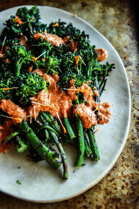 Grilled Broccolini, Romesco Sauce, Homemade Sushi, Summer Grilling, Vegetable Sides, Food Prep, Veggie Sides, Vegetable Side Dishes, Sans Gluten