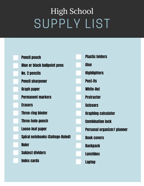 High school prepares students for college so they likely will need a step up in their school supplies. They'll be taking multiple classes with multiple teachers so organization is key. Many of the advanced classes will have their own list of required supplies that are teacher-dependent and you may need to buy textbooks as well. What Supplies Do You Need For Middle School, What You Need For Middle School, Middle School Needs, Back To School List Middle School, Locker Checklist, School Supplies For Middle School, School Supplies Middle School, High School Supply List, Back To School Middle School