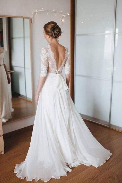 e3251075554389fe91d17a794861d47b Romantic Wedding Dress Elegant, Boho Wedding Dress With Sleeves, Wedding Dress Black, Sarah Seven, Aline Wedding Dress, Cute Wedding Dress, Wedding Robe, A Wedding Dress, Tadashi Shoji