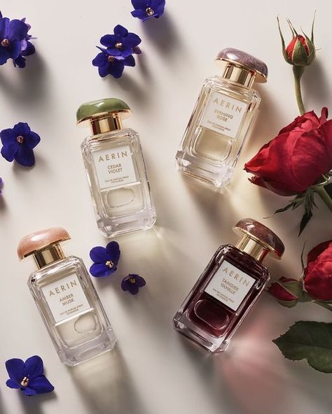 AERIN Beauty on Instagram: "Did you know that AERIN’s 12 fragrance collection scents are categorized from fresh to warm? Here we have the warmest scents of the collection – all designed to be worn alone or layered. AERIN’s fall-ready fragrances envelop you in clouds of cozy, cashmere-like scents. #AERIN #AERINBeauty #Fragrance" Aerin Perfume, Perfume Branding, Amber Musk, Rose Absolute, Brand Ideas, Estée Lauder, Fragrance Collection, Floral Notes, Floral Scent