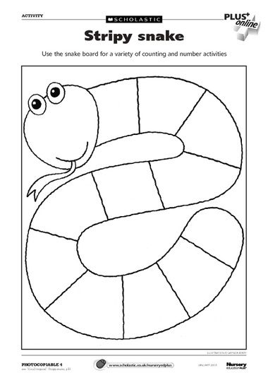 reptile activities for kids | Use the snake board for the children to carry out a variety of ... Snake Worksheet, Snake Activity, Reptiles Preschool, Reptiles Activities, Early Years Teaching, Snake Crafts, Rainforest Theme, Jolly Phonics, Number Activities