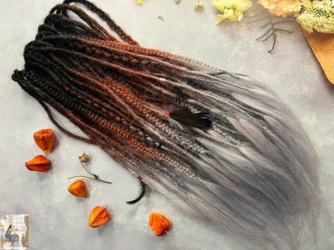 HyggeDreads - Etsy Braid In Synthetic Hair, Fake Dreads Styles For Women, Ginger Dreadlocks, Celtic Braids, Braids Fishtail, Hair Dreads, Dreadlocks Girl, Dreadlocks Braids, Faux Dreads