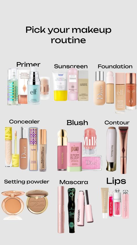 Pick Your Makeup, Minimal Makeup Routine, Target Makeup, Preppy Makeup, Makeup Starter Kit, Makeup Order, Simple Makeup Tips, Makeup Bag Essentials, Skincare Collection