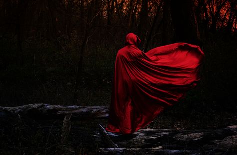 Back view of Little Red Riding Hood Red Priestess, Breathing Fire, Dark Beauty Magazine, Moth Wings, Wings Costume, Fantasy Costumes, Fairy Wings, Little Red Riding Hood, Dark Beauty