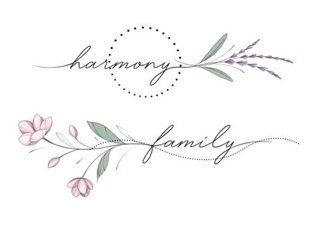 Name With Flower Tattoo Design, Family Tattoos Flowers, Childrens Name Tattoos For Mom, Delicate Tattoos For Women, Name Tattoos For Moms, Colored Tattoo Design, Tattoos Cute, Lily Flower Tattoos, Japanese Flower Tattoo