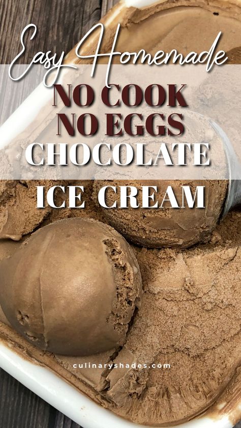 An easy homemade no-eggs chocolate ice cream recipe. Learn how to make this no-cook ice cream in ice cream machine. Ice Cream Recipes For Ice Cream Maker No Eggs, No Cook Chocolate Ice Cream, No Egg Chocolate Ice Cream, Egg Free Ice Cream Maker Recipe, Homemade Chocolate Ice Cream No Eggs, Ice Cream Maker Chocolate Ice Cream, Best Homemade Chocolate Ice Cream, Easy Chocolate Ice Cream Recipe Machine, Chocolate Ice Cream Recipe Machine