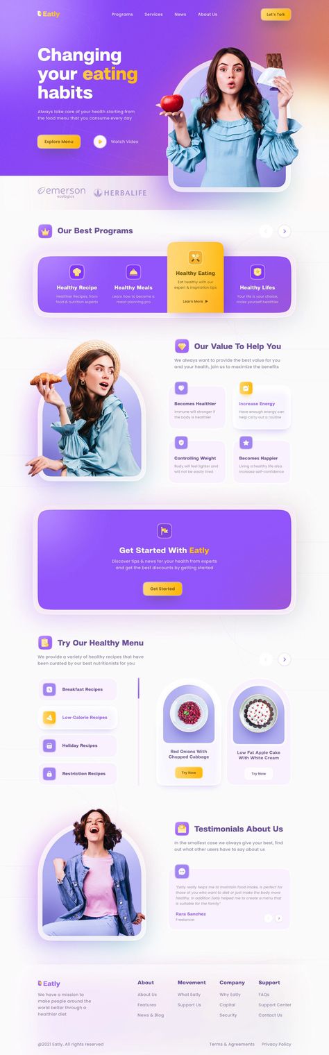 Eatly Landing Page design on Behance Design Sites, Layout Web, Best Landing Page Design, Landing Page Inspiration, Desain Ui, Best Landing Pages, Webdesign Inspiration, Ux Design Inspiration, Ui Design Website