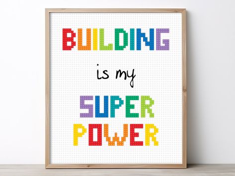 Building is my superpower, Kids room decor art print, Building blocks letters wall art, Printable wall decor, Nursery wall decor - DIGITAL by WildDigitalPrint on Etsy Lego Wall Art Printable, Lego Signs Wall Art, Lego Decor, Lego Wall Art, Lego Wall, Room Decor Art, Wall Decor Nursery, Letter Wall Art, Printable Wall Decor