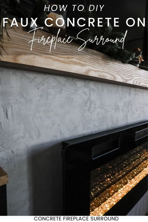 Use Clay Paint to DIY Roman Fireplace Surround. Discover the art of crafting a stylish and contemporary fireplace wall using clay paint. Elevate your space with the elegance of faux concrete, bringing a touch of sophistication to your home. Click to explore the step-by-step guide and embark on a fireplace facelift that adds flair to your living area. #ConcreteFireplaceSurround #DIYFireplace #ClayWallDesign #HomeMakeover Diy Fireplace Wall Makeover, Diy Cement Fireplace Surround, Tiles For Fireplace Wall, Roman Clay Wall Finish, Stained Concrete Fireplace Hearth, Dark Concrete Fireplace, Faux Concrete Fireplace Diy, Diy Concrete Look Fireplace, Diy Roman Clay Paint