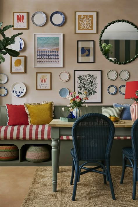 John Lewis spring/summer 2024 trends Country Cottage Aesthetic, Magical Interior, Coral Artwork, Walnut Wood Furniture, Room Wall Design, Rustic Cottagecore, Country Living Uk, Beach House Aesthetic, Dining Corner