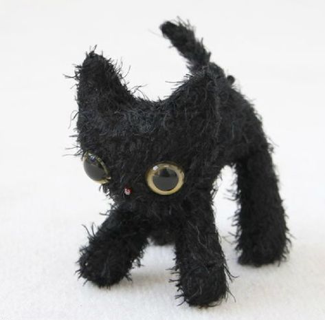 Black Cat Plush, Stuffed Animal Cat, Silly Cats Pictures, Cat Plush, Cute Stuffed Animals, Crochet Cat, Cute Plush, Silly Cats, Coraline