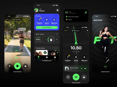 FIT - Activity tracker mobile app by Ugur ANLAK on Dribbble Fitness Tracking App, App Design Trends, Ux App Design, Tracking App, Mobile Ui Design, Track Workout, Mobile App Design, Activity Tracker, Workout Apps