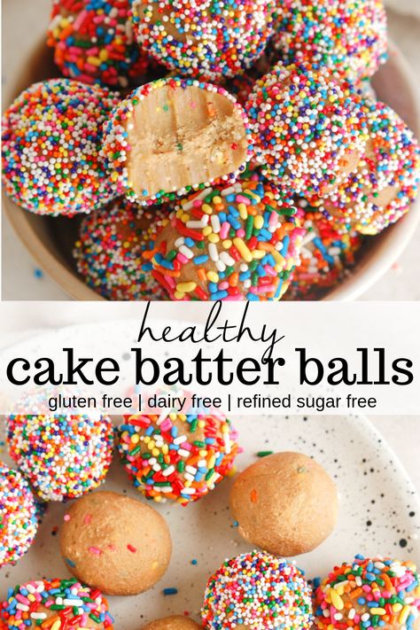 Cake Batter Balls, Healthy Cake Batter, Cookie Dough Vegan, Protein Balls, Quick Snack, Healthy Cake, Balls Recipe, Tea Cakes, Healthy Sweets