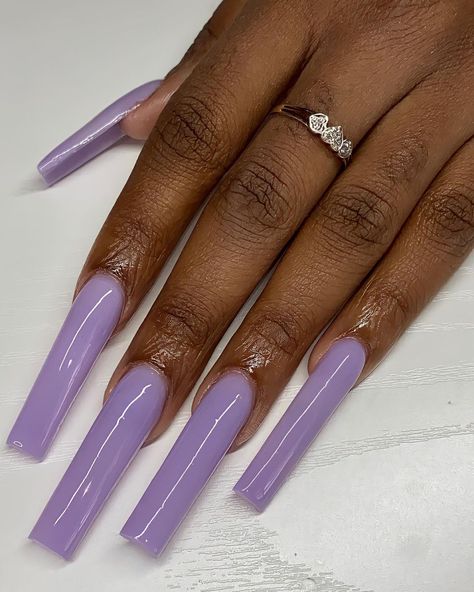 Baddie Nails Extra Long, Violet Color Nails, Xl Purple Acrylic Nails, Pastel Purple Coffin Acrylic Nails, Purple Xl Nails, Long Acrylic Nail Designs Purple, Long Acrylic Nails Solid Color, Solid Colour Acrylic Nails, Purple Acrylic Nails Designs