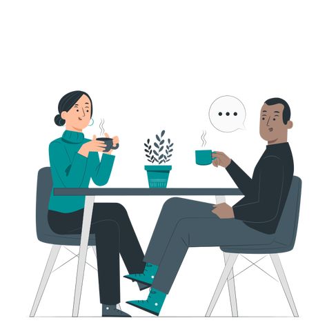 Conversation Images, Conversation Between Two People, Coffee Friends, Create A Story, Png Illustration, Coffee Illustration, Communication Styles, Presentation Slides Templates, Presentation Slides