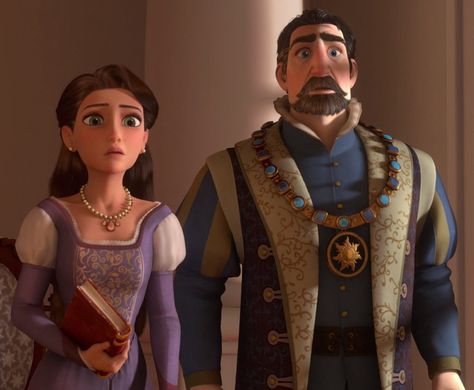 King Frederic and Queen Arianna King Frederic Tangled, Queen Arianna, Disney Parents, Tangled Before Ever After, Disney+ Icon, Tangled 2010, Rapunzel Costume, Disney Icons, Disney Wiki